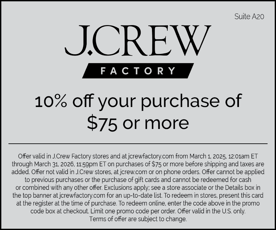 J. Crew Factory Store JCrew Factory Store